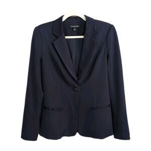 41 HAWTHORN Black Ponte Knit Amaya Contrast Collar Blazer Women's Small